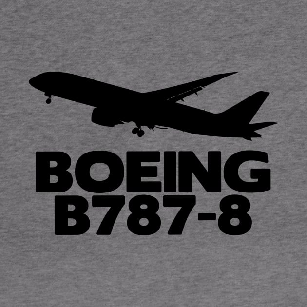 Boeing B787-8 Silhouette Print (Black) by TheArtofFlying